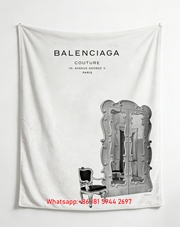 Balenciaga Vintage Furniture Print Flannel Sofa Throw Blanket BA406